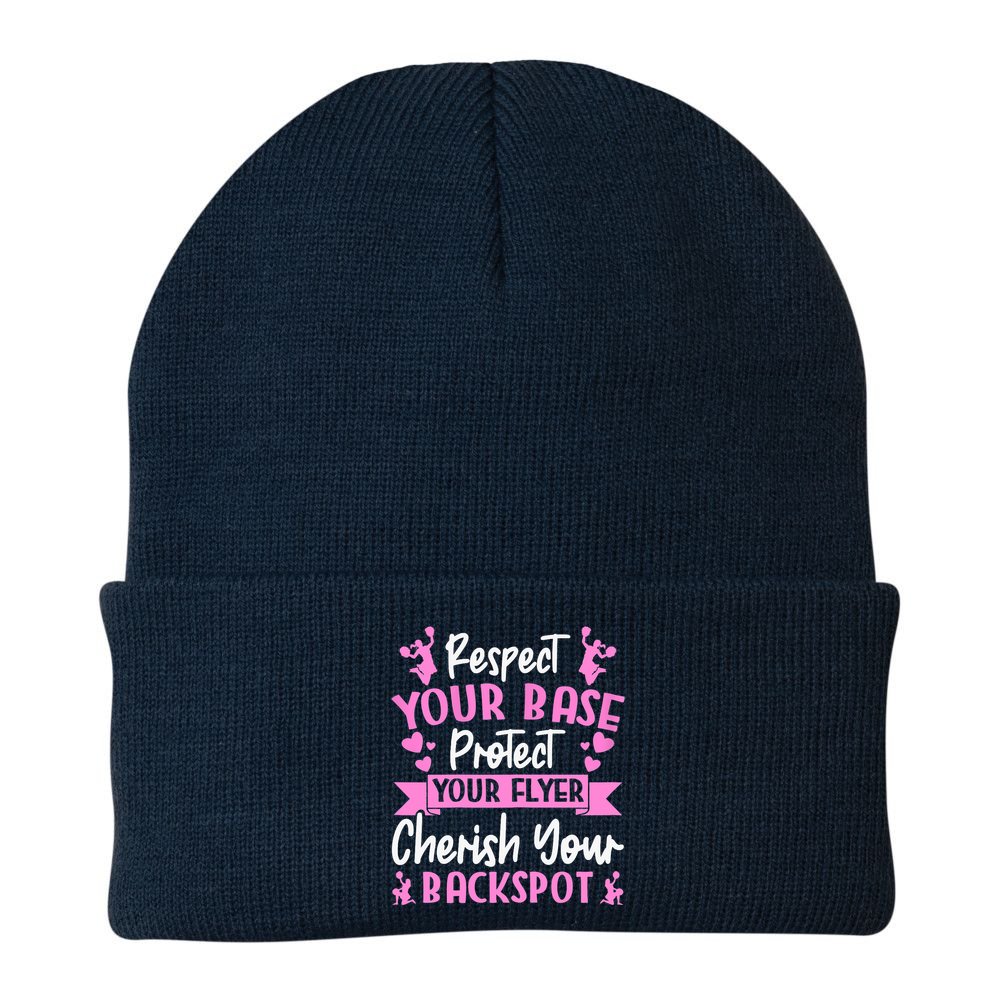 Cheerleading Respect Your Base Protect Your Flyer Cheer Girl Beanie