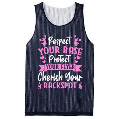 Cheerleading Respect Your Base Protect Your Flyer Cheer Girl Mesh Reversible Basketball Jersey Tank