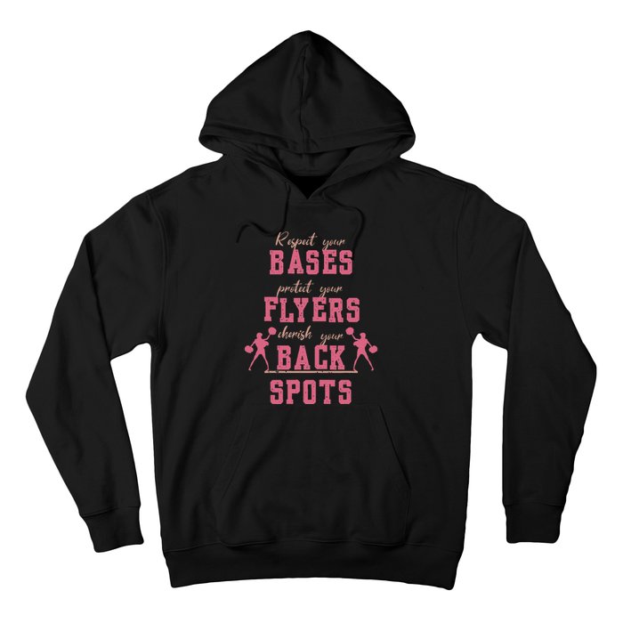 Cheerleading Respect Your Bases Flyers And Cherish Back Spot Hoodie