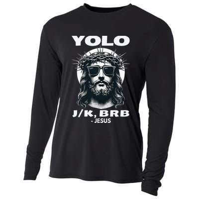 Christian Resurrection Yolo Jk Brb Jesus Cooling Performance Long Sleeve Crew