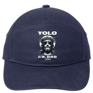 Christian Resurrection Yolo Jk Brb Jesus 7-Panel Snapback Hat