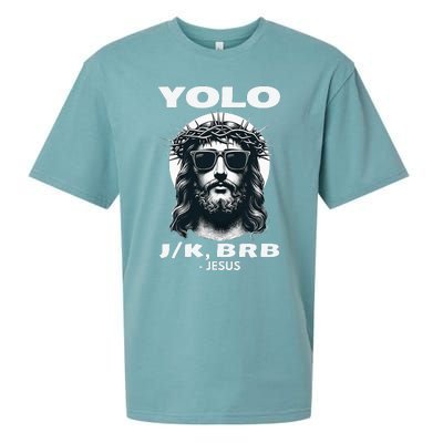 Christian Resurrection Yolo Jk Brb Jesus Sueded Cloud Jersey T-Shirt