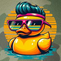 Cool Retro Yellow Duck In Sunglasses 70s 80s 90s Funny Duck Legacy Tie Dye Trucker Hat