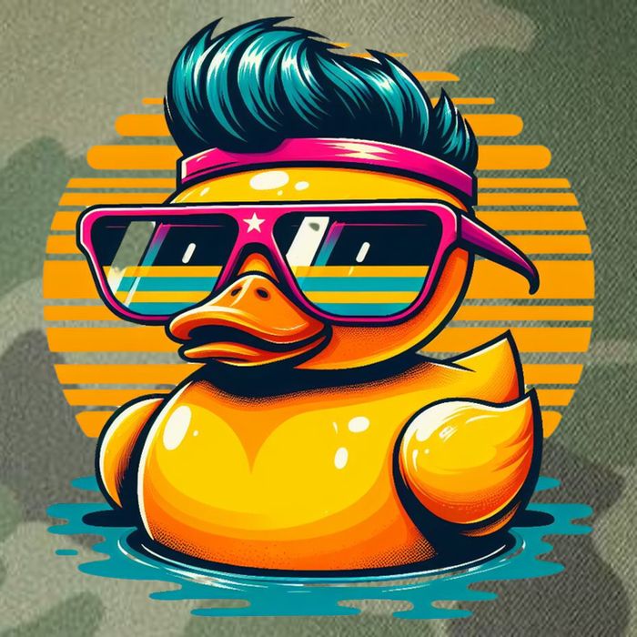 Cool Retro Yellow Duck In Sunglasses 70s 80s 90s Funny Duck Legacy Tie Dye Trucker Hat