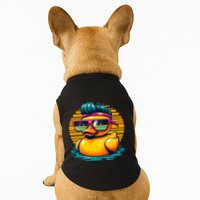 Cool Retro Yellow Duck In Sunglasses 70s 80s 90s Funny Duck Doggie Tank