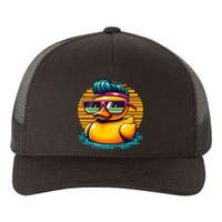 Cool Retro Yellow Duck In Sunglasses 70s 80s 90s Funny Duck Yupoong Adult 5-Panel Trucker Hat