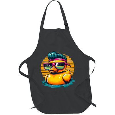 Cool Retro Yellow Duck In Sunglasses 70s 80s 90s Funny Duck Apron