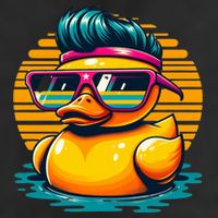 Cool Retro Yellow Duck In Sunglasses 70s 80s 90s Funny Duck Premium Pullover Hoodie