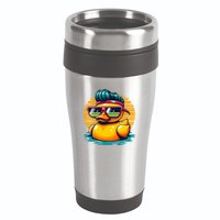 Cool Retro Yellow Duck In Sunglasses 70s 80s 90s Funny Duck 16oz Travel Tumbler