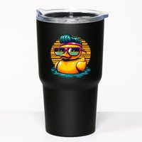 Cool Retro Yellow Duck In Sunglasses 70s 80s 90s Funny Duck Tumbler