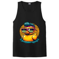 Cool Retro Yellow Duck In Sunglasses 70s 80s 90s Funny Duck PosiCharge Competitor Tank
