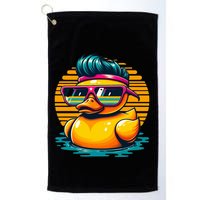 Cool Retro Yellow Duck In Sunglasses 70s 80s 90s Funny Duck Golf Towel