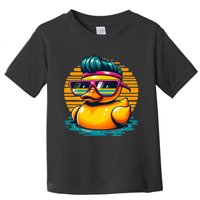 Cool Retro Yellow Duck In Sunglasses 70s 80s 90s Funny Duck Toddler T-Shirt