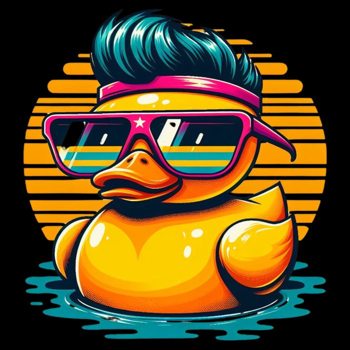 Cool Retro Yellow Duck In Sunglasses 70s 80s 90s Funny Duck Toddler T-Shirt