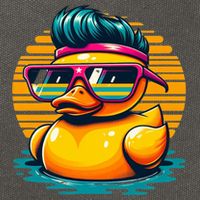 Cool Retro Yellow Duck In Sunglasses 70s 80s 90s Funny Duck Cotton Canvas Backpack