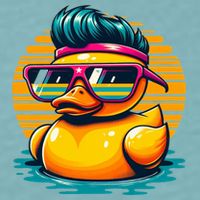 Cool Retro Yellow Duck In Sunglasses 70s 80s 90s Funny Duck Sueded Cloud Jersey T-Shirt