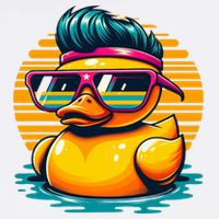 Cool Retro Yellow Duck In Sunglasses 70s 80s 90s Funny Duck Garment-Dyed Sweatshirt