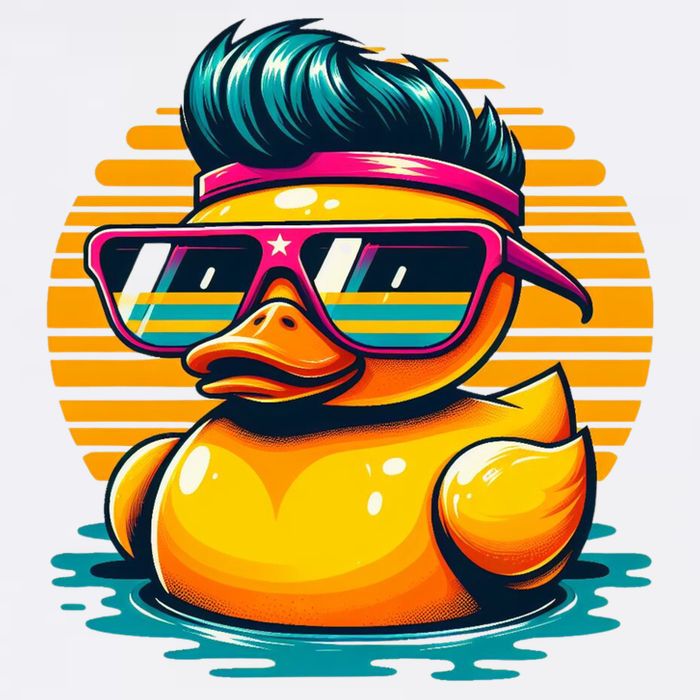 Cool Retro Yellow Duck In Sunglasses 70s 80s 90s Funny Duck Garment-Dyed Sweatshirt