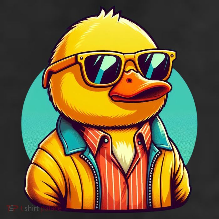 Cool Retro Yellow Duck In Sunglasses 70s 80s 90s Funny Duck 7 Panel Mesh Trucker Snapback Hat