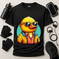 Cool Retro Yellow Duck In Sunglasses 70s 80s 90s Funny Duck Performance Shirt
