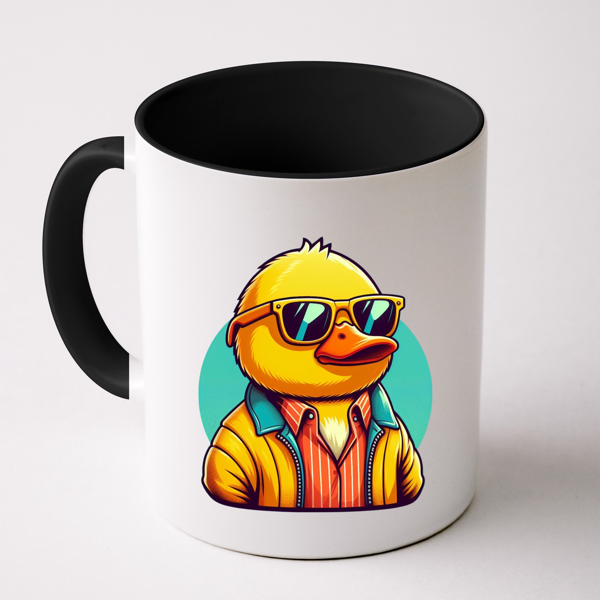 Cool Retro Yellow Duck In Sunglasses 70s 80s 90s Funny Duck Mug
