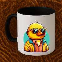 Cool Retro Yellow Duck In Sunglasses 70s 80s 90s Funny Duck Mug