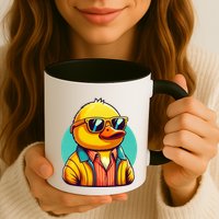 Cool Retro Yellow Duck In Sunglasses 70s 80s 90s Funny Duck Mug