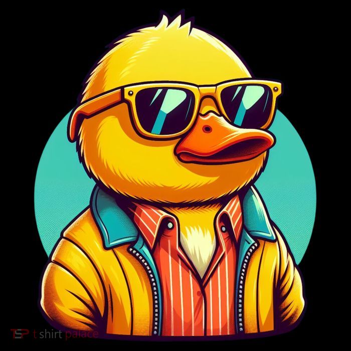 Cool Retro Yellow Duck In Sunglasses 70s 80s 90s Funny Duck Drawstring Bag