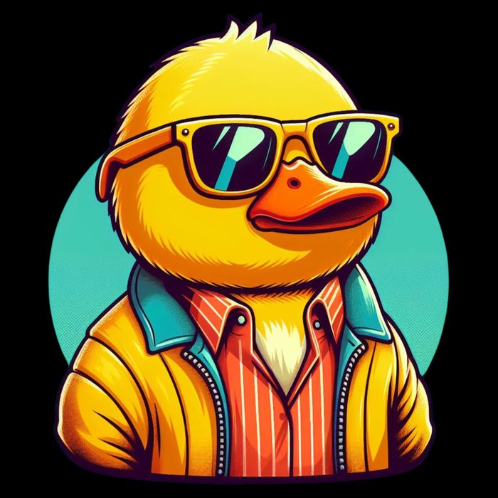Cool Retro Yellow Duck In Sunglasses 70s 80s 90s Funny Duck Pom Pom 12in Knit Beanie