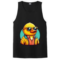 Cool Retro Yellow Duck In Sunglasses 70s 80s 90s Funny Duck PosiCharge Competitor Tank