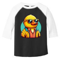 Cool Retro Yellow Duck In Sunglasses 70s 80s 90s Funny Duck Toddler Fine Jersey T-Shirt