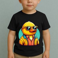 Cool Retro Yellow Duck In Sunglasses 70s 80s 90s Funny Duck Toddler T-Shirt