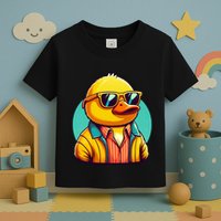 Cool Retro Yellow Duck In Sunglasses 70s 80s 90s Funny Duck Toddler T-Shirt