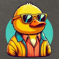 Cool Retro Yellow Duck In Sunglasses 70s 80s 90s Funny Duck Cotton Canvas Backpack