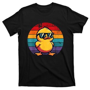 Cool Retro Yellow Duck In Sunglasses 70s 80s 90s Funny Duck T-Shirt