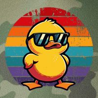 Cool Retro Yellow Duck In Sunglasses 70s 80s 90s Legacy Tie Dye Trucker Hat