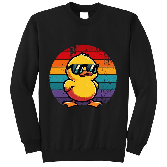 Cool Retro Yellow Duck In Sunglasses 70s 80s 90s Sweatshirt