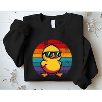 Cool Retro Yellow Duck In Sunglasses 70s 80s 90s Sweatshirt