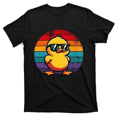 Cool Retro Yellow Duck In Sunglasses 70s 80s 90s T-Shirt