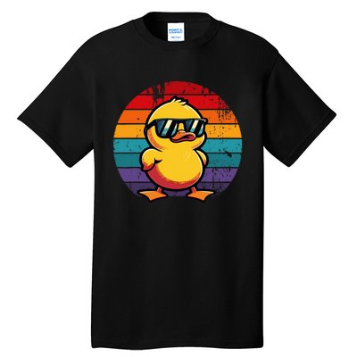 Cool Retro Yellow Duck In Sunglasses 70s 80s 90s Tall T-Shirt