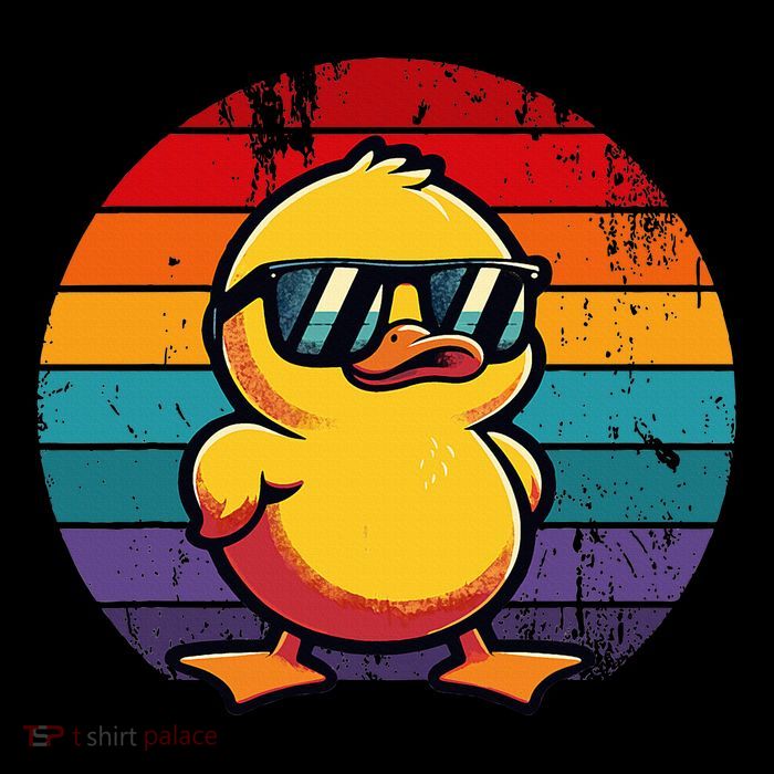 Cool Retro Yellow Duck In Sunglasses 70s 80s 90s Drawstring Bag