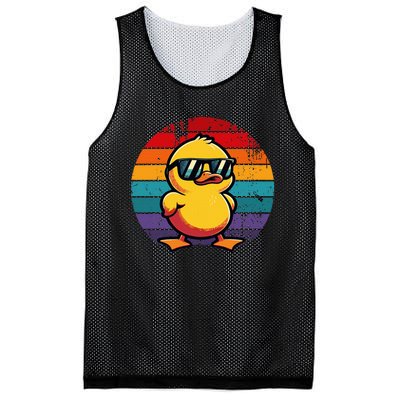 Cool Retro Yellow Duck In Sunglasses 70s 80s 90s Mesh Reversible Basketball Jersey Tank