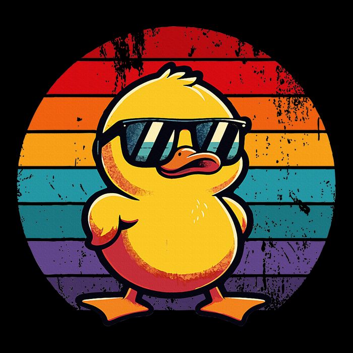 Cool Retro Yellow Duck In Sunglasses 70s 80s 90s Youth Performance Sprint T-Shirt