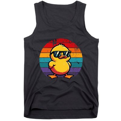 Cool Retro Yellow Duck In Sunglasses 70s 80s 90s Tank Top