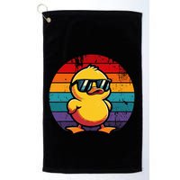 Cool Retro Yellow Duck In Sunglasses 70s 80s 90s Golf Towel