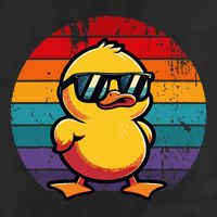 Cool Retro Yellow Duck In Sunglasses 70s 80s 90s Golf Towel