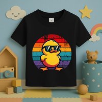 Cool Retro Yellow Duck In Sunglasses 70s 80s 90s Toddler T-Shirt
