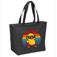 Cool Retro Yellow Duck In Sunglasses 70s 80s 90s Zip Tote Bag