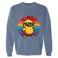 Cool Retro Yellow Duck In Sunglasses 70s 80s 90s Garment-Dyed Sweatshirt