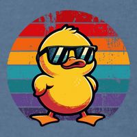 Cool Retro Yellow Duck In Sunglasses 70s 80s 90s Garment-Dyed Sweatshirt
